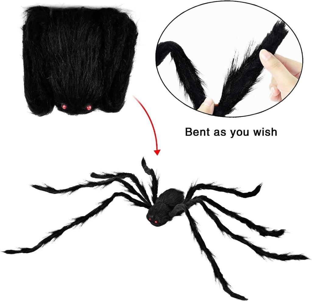 Joyfy Pack Giant Spider Halloween Decorations Scary Outdoor Party Yard FT 3 5 Entertaining Play Safe Fun Kid Friendly