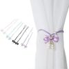 2 PCS Creative Adjustable Bowknot Curtain Straps Elegant Beautifully Curtain Tieback Pearl Bow Curtain Buckle Living Room