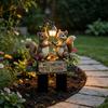 Two Squirrels Decorative Garden Stake, Welcome To The Garden Acrylic Yard Art, Street Lamp Squirrel Welcome Sign for Outdoor Yard Lawn Pathway