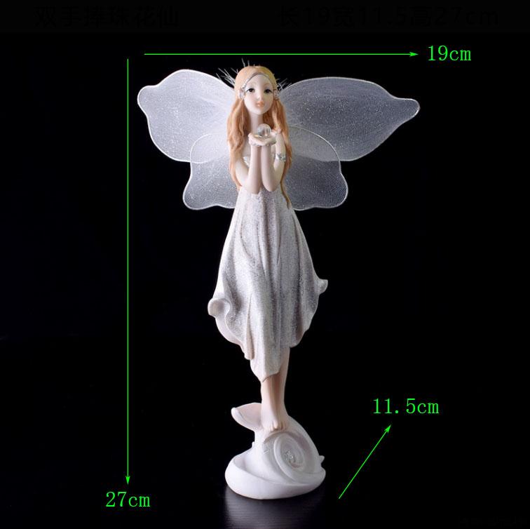 Europe Flower Fairy Beauty Angel Figurines Decoration Resin Home Crafts Desktop Cute Ornament Birthday Wedding Gift Accessories