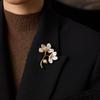 Moon Blossom Baroque Pearl Brooch: Retro Plant-Inspired Luxury Accessory Gift