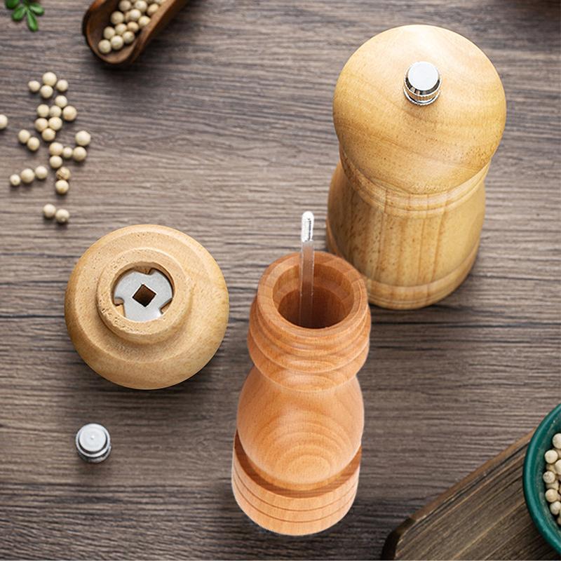 Wood Pepper Grinder Pepper Mill,Adjustable Coarseness 6/8/10 Inch Wooden Peppermill, Ceramic Grinding Mechanism Salt Mill