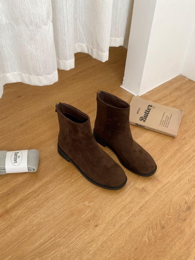 Short Boots Women's Spring and Autumn Single Boots 2025 New Thick Heel Thin Boots Autumn and Winter Chelsea Martin Boots Short and Bare Boots