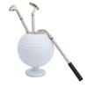 Mini Tisch Golfball Stifthalter mit 3 Golfschläger-Stiften Kunststoff Golfer Souvenir Set Geschenk