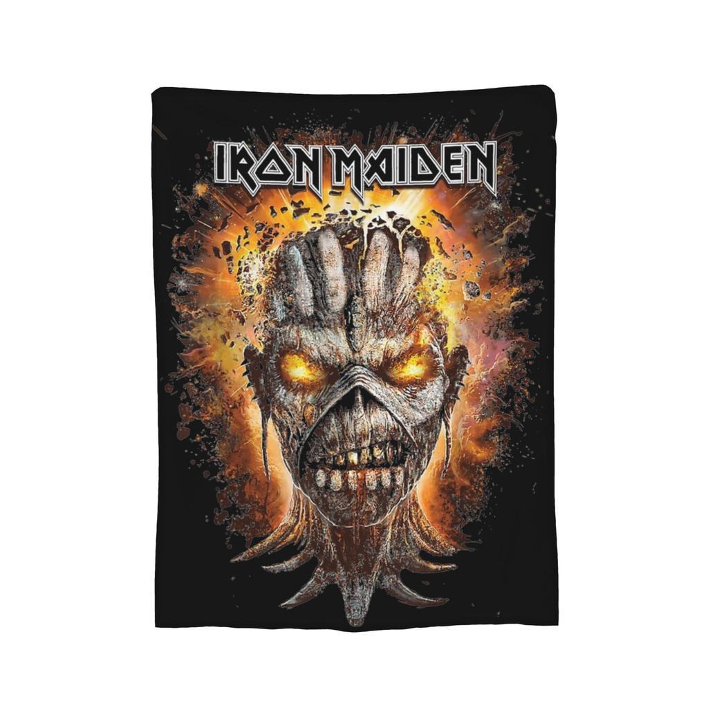 The Son Skeleton 7th Horn I-Iron M-Maidens Blankets Heavy Metal Wool Throw Blankets Summer Air Conditioning Portable Bedspread