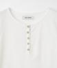 MILLO WOMEN Tape Henley Neck T-Shirt [Ivory]