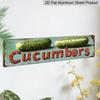 2D Flat, 1pc, 3.94 X 15.74 Inches Aluminum Decorative Sign - Retro Cucumbers Metal Sign - Vintage Pickle-Themed Wall Decor with Cucumber Art