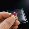 Jewelry Simulation One Carat Ruby Emerald Ring Light Luxury Classic Six-Claw Red Corundum Ring