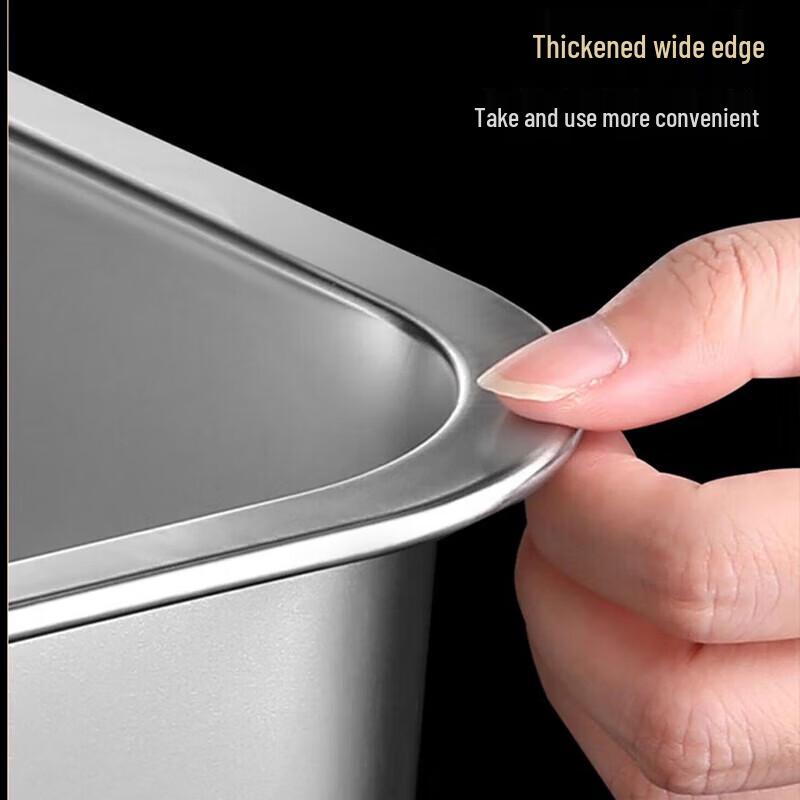 Heavy-Duty 304 Stainless Steel Food Pan with Lid