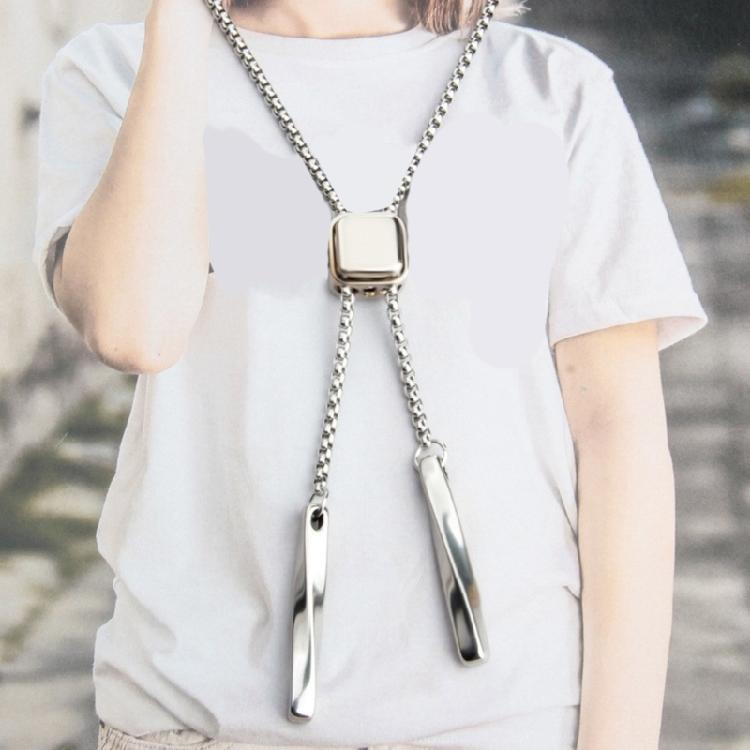 Cowboy Necktie Metal Cube Pendant Bolo Tie for Gentlemana Shirt Sweater Decors