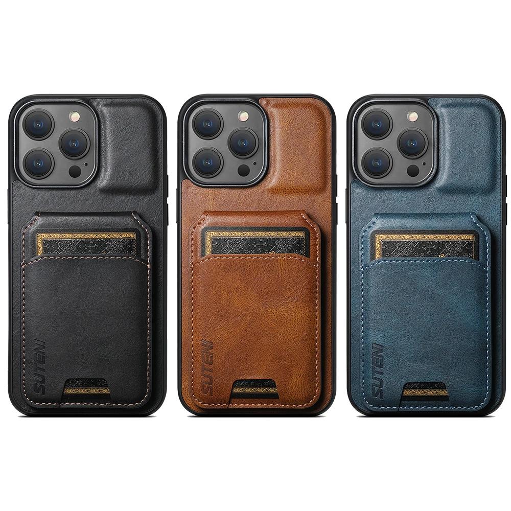 EUCAGR Wallet Phone Case Card Holder Leather Magnetic Cover For iPhone 17 16 15 Pro 14 13 12 11 Pro Max Plus XS XR 16Pro Max