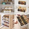 Bamboo Lid 120ml Glass Spice Jar - Square Seasoning Container