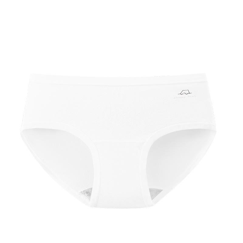 Ladies Spring and Autumn Cotton 7A Antibacterial Extended Crotch Breathable Mid Waist Triangle Briefs