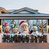 2D Christmas Garage Door Decoration Santa, Elves, Snowman & Reindeer Banner