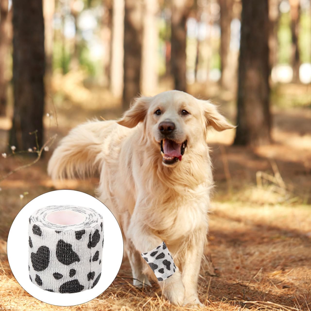 POPETPOP 6 Rolls Vet Wraps: 2 Inch Breathable Non-Woven Pet Self Adhesive Bandage - Paw Wraps for Dogs, Cats, Pet, Animals Ankle Sprains & Swelling