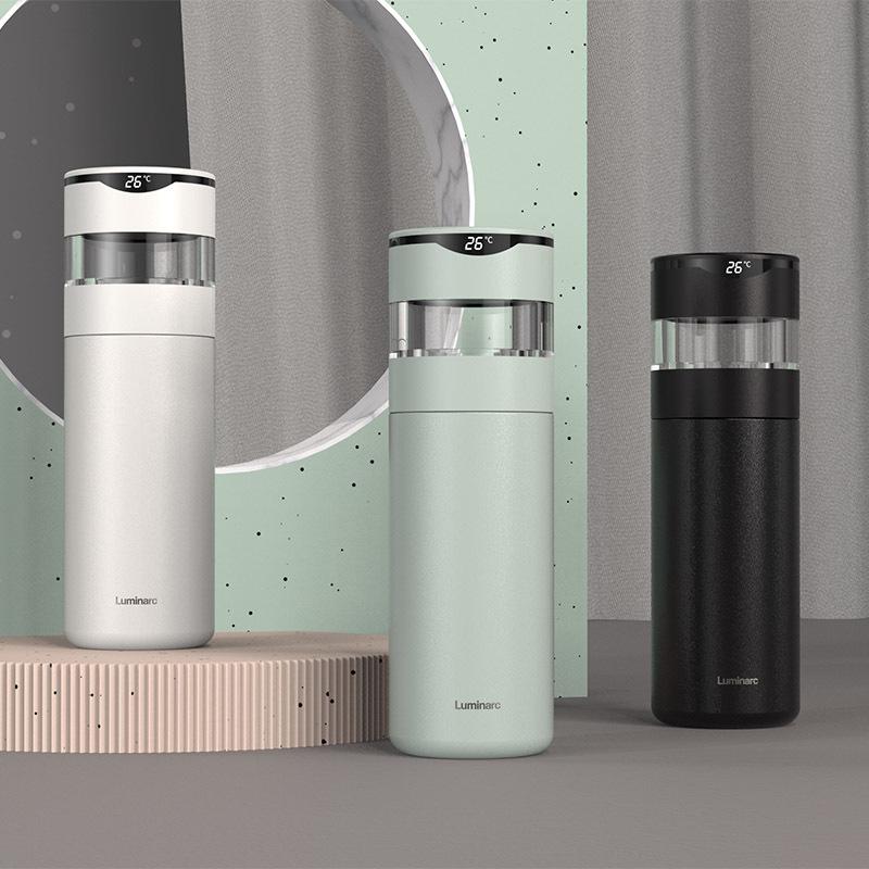 Luminarc Stainless Steel Thermal Travel Mug for Students, Home, Office - Unisex Portable Coffee Cup