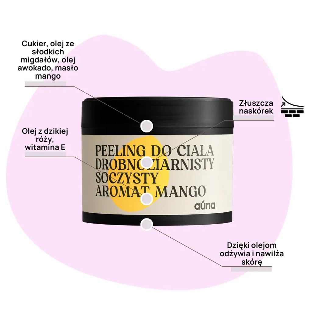 Cukrowy peeling do ciała mango 300 ml delikatny z olejem mango