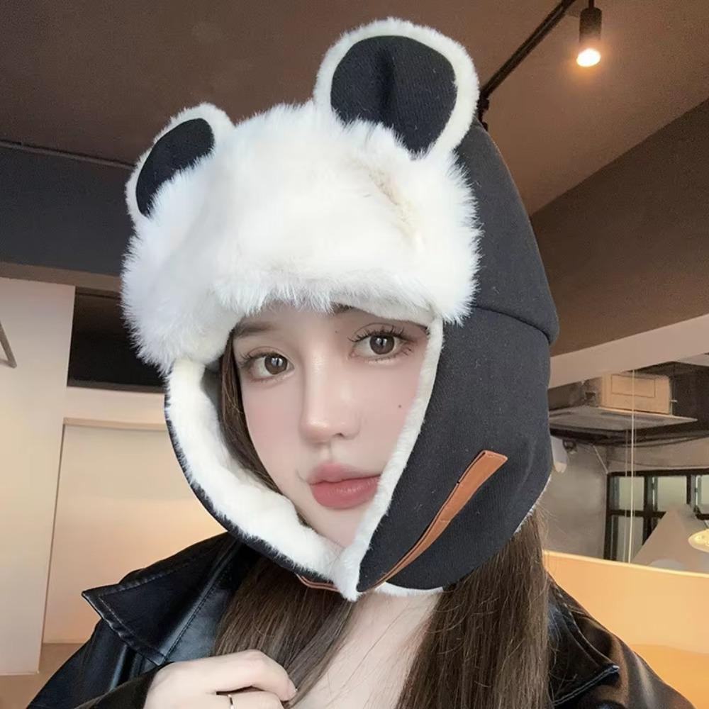 Soft Fluffy Ear Protection Hat Bear Ears Earmuffs Cap Fashion Warmth Cap  Women Men