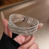 Geometric Cross Open Bracelet Silver Copper Fashion Jewelry For Stylish Office Wear