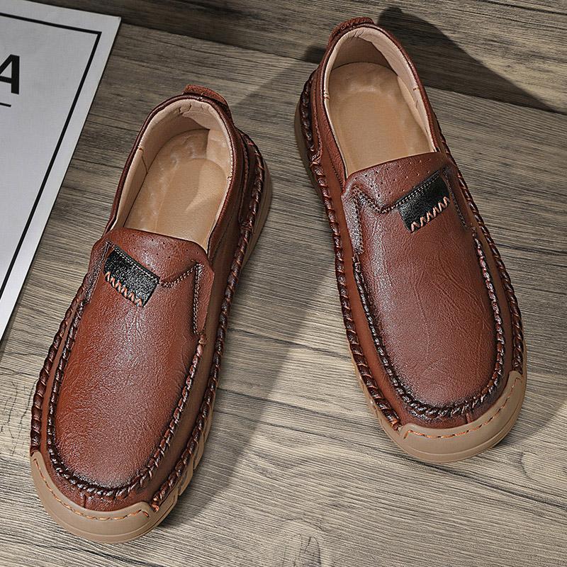 38-46 Men's Genuine Leather Shoes Spring and Autumn New Style Sports Running Shoes