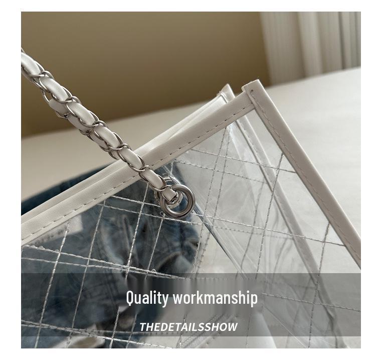 2024 Spring Women's Large PVC Transparent Tote - Casual Shoulder Bag, Summer Trend