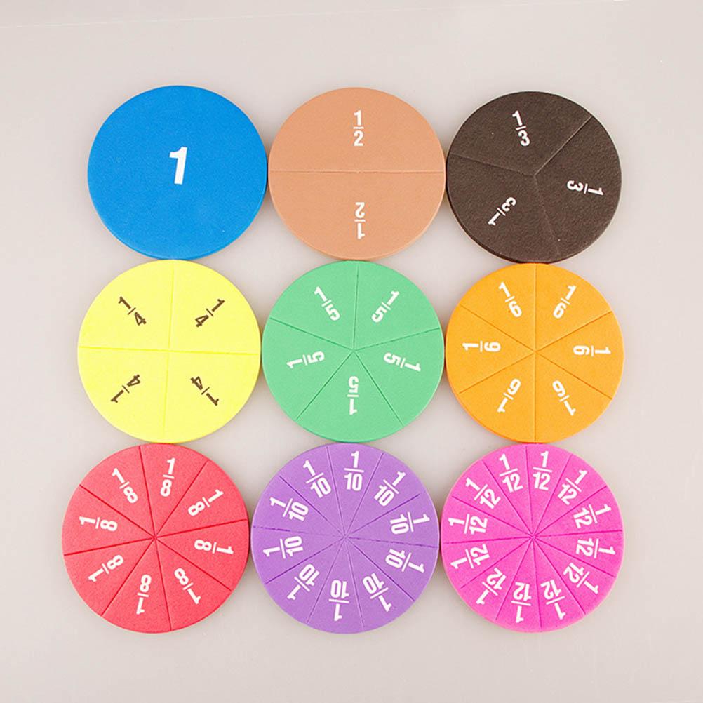 51pcs Magnetic Round Fraction Early Educational Math Toys Kids Learning Educational Toys