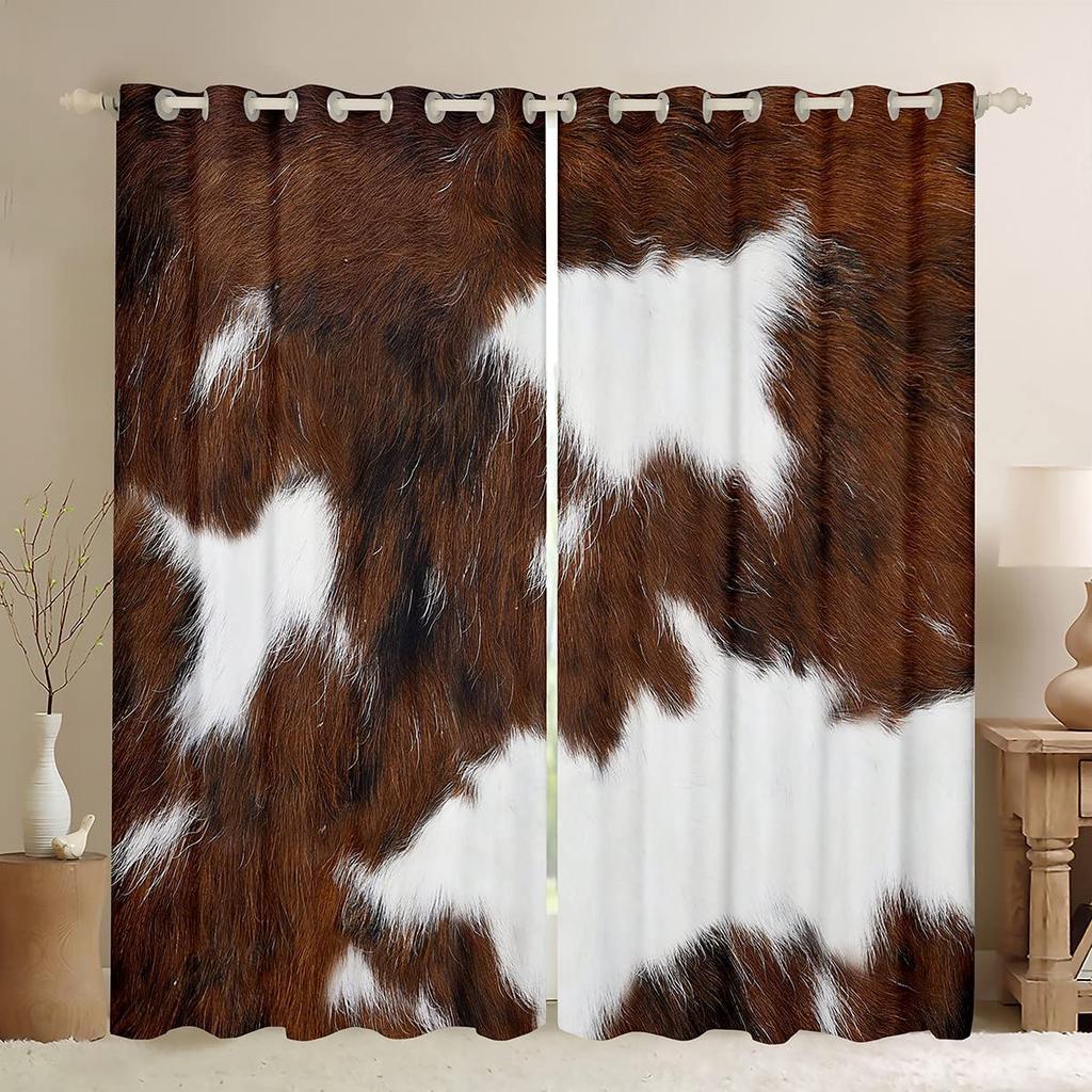 Závěsy na okna Patchwork Závěsy z kravské kožešiny Závěsy do obývacího pokoje Kuchyň Ložnice Moderní úpravy oken Závěsy Žaluzie