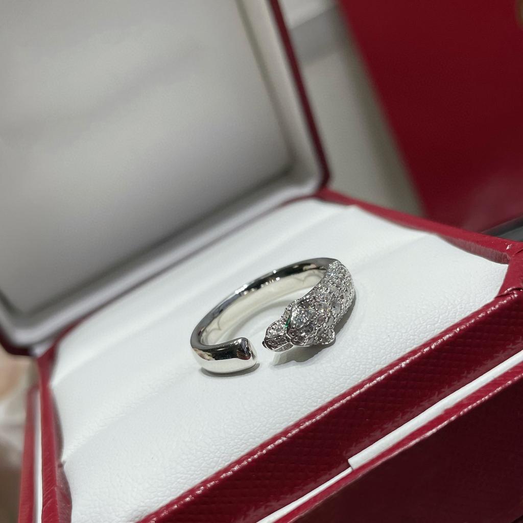 Hot Brand Vintage Women's Ring Luxury Jewelry For Women Designer 925 Sterling Silver Leopard Rings Fashion Lady Diamond Rings