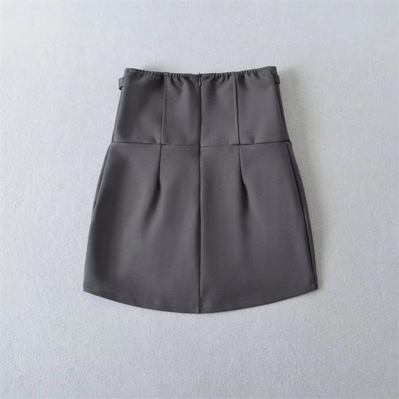Korean High Waist Pencil Skirt – Autumn Slimming Hip-hugging Style with Belt
