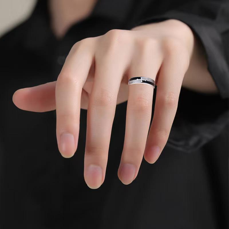 Glaube Licht Kreuz Herren Verstellbarer Offener Ring – Trendiger und Cooler Stil