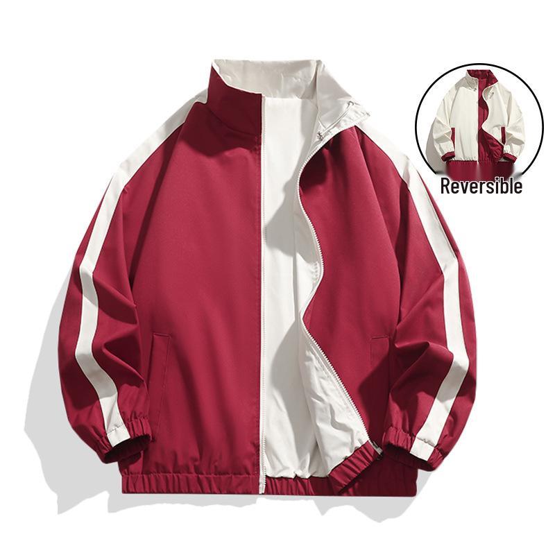 Giacca da Uomo Reversibile con Collo Alto - Trendy Marchio Americano per Abbigliamento Casual Primavera e Autunno.