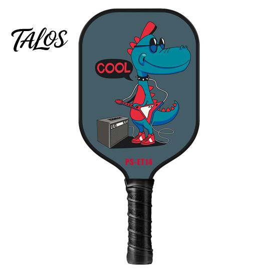 Junior Pickleball Paddle Kids Cartoon Print Lightweight Glass Fiber Portable Children Racket Accessories Birthday Gift Youth