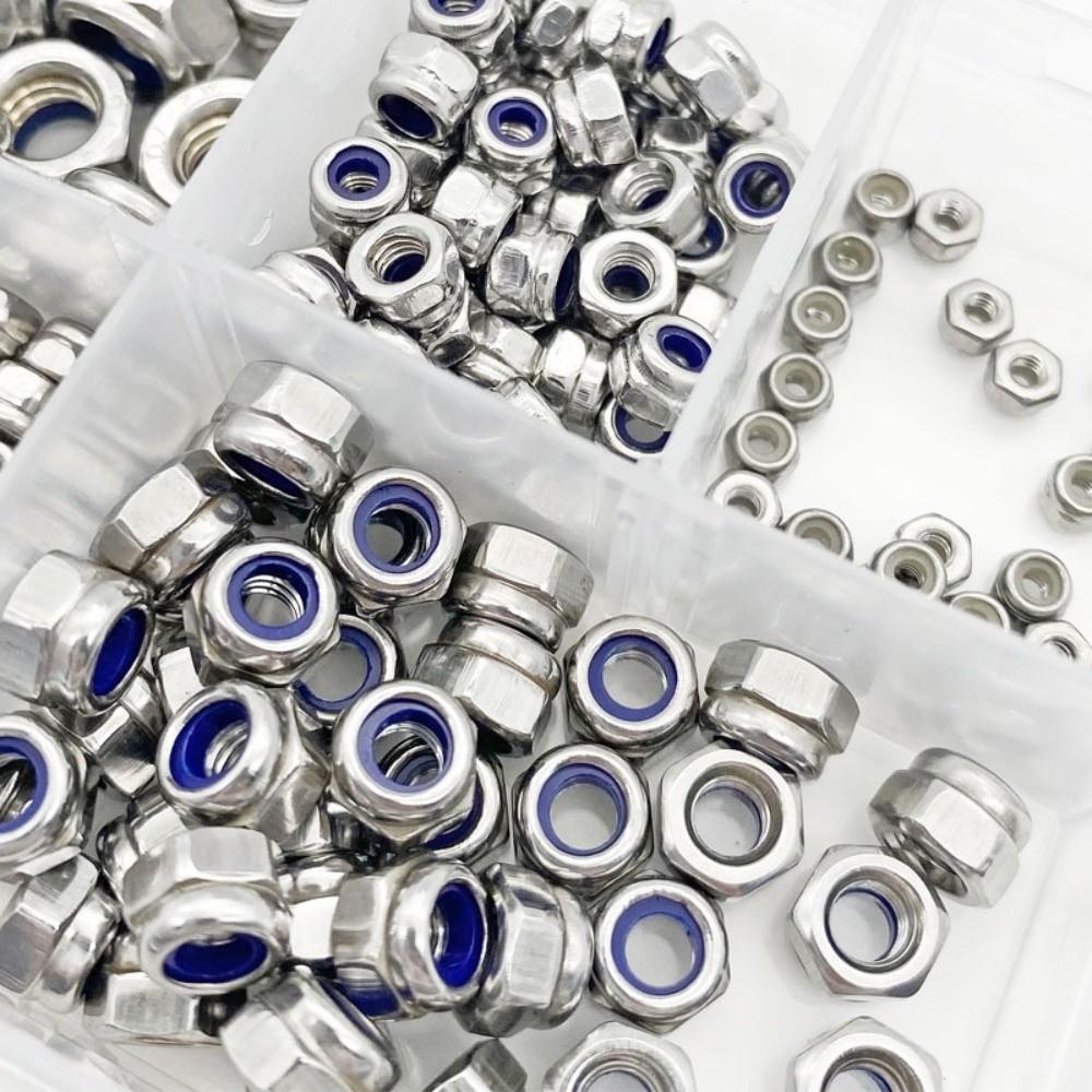 Metal Hexagon Nuts Kits M2-M8 Metric Locking Nuts Nylon Insert Lock Nut  Industrial Machinery Use