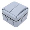Outdoor Light Switch 20A Weatherproof IP66 Water Proof 2 Gang 2 Way Dual Exterior Electrical Control with Indicator