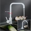 Oatmeal White Kitchen Swivel Faucet Stainless Steel Vegetable-Washing Basin Modern Minimalist Countertop Sink Hot-Cold Tap Large