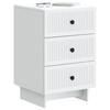 White Nightstand with Drawers 43 x 41 x 66.5 cm Engineered Wood
