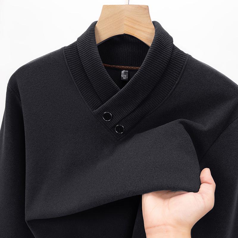 Velvet Knit Long Sleeve Hoodie - Non-Iron, Skin-Friendly, Fashionable Base Layer for Autumn/Winter