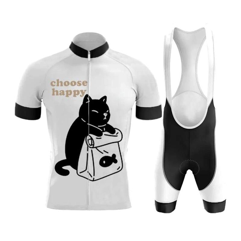 Cartoon Cat Style Cycling Jersey Set 2026 Summer Women's Short Sleeve Road Bicycle Cycling Clothing Quick-dry Outdoor MTB Bike Racing Wear