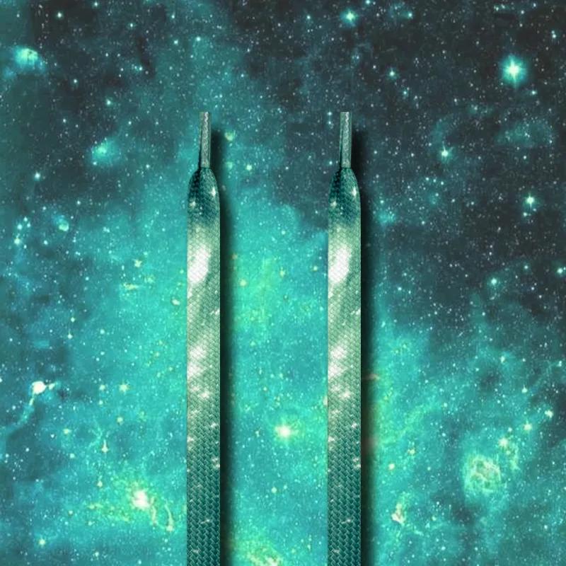Colorful Starry Sky Shoelaces AJ1&AF1&Dunk Sneakers Shoe laces 0.8CM Width Flat Shoelace 120/140/160CM Shoes Accessories