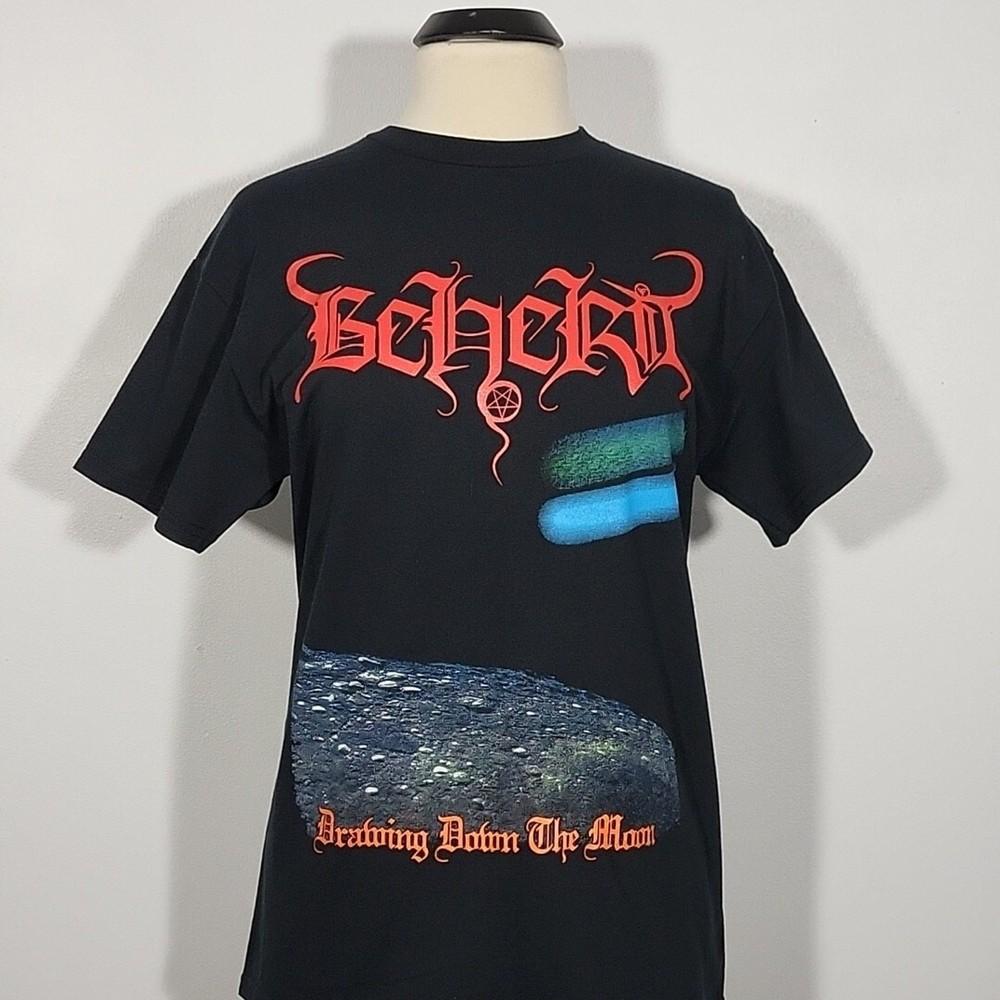 

BEHERIT Drawing Down The Moon L LARGE T-Shirt Black Mens Band Logo Unisex T-Shirt S