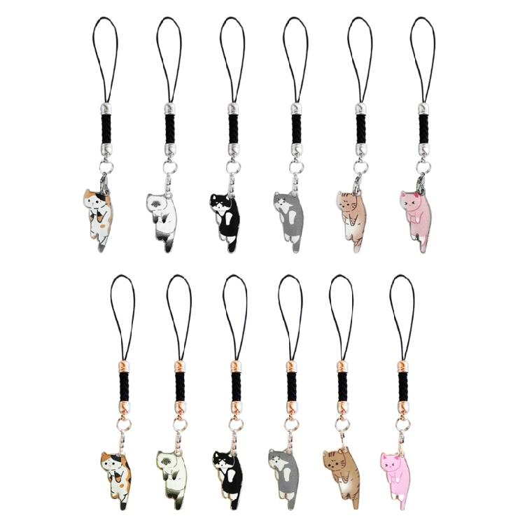 Lovely Cat Charm Strap Lanyard Anti-Lost Phone String Keychain for Bag Backpack