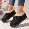 Fashion Flat Bottom Cotton Shoes for Women Winter Casual Slip On Snow Boots Solid Comfortable Padded Warm Female Outside Short Botines