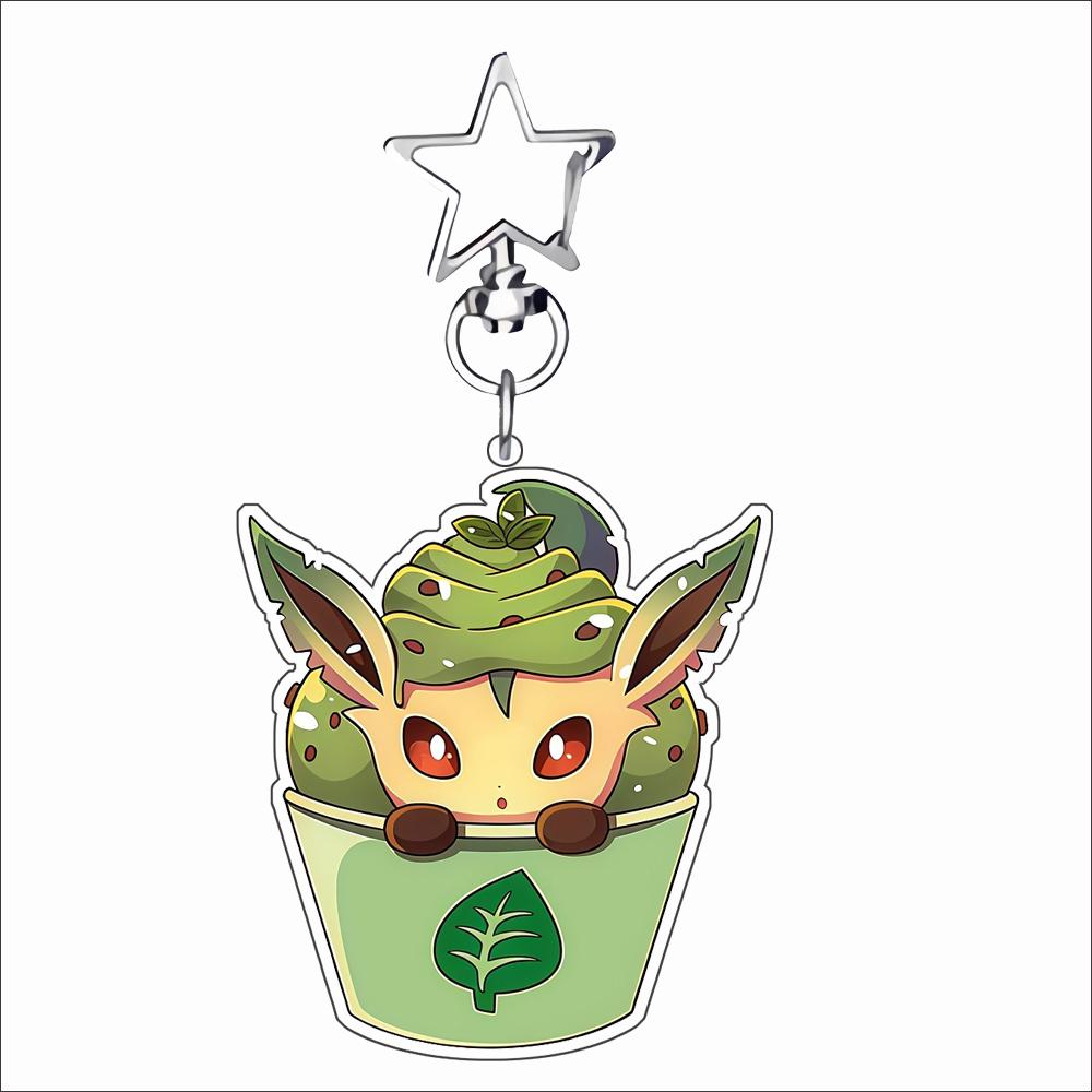 

Anime Cartoons Acrylic Key Chain for Umbreon Espeon Glaceon Sylveon Leafeon Ice Cream Theme Acrylic Key Buckle Pendant Toy Gifts