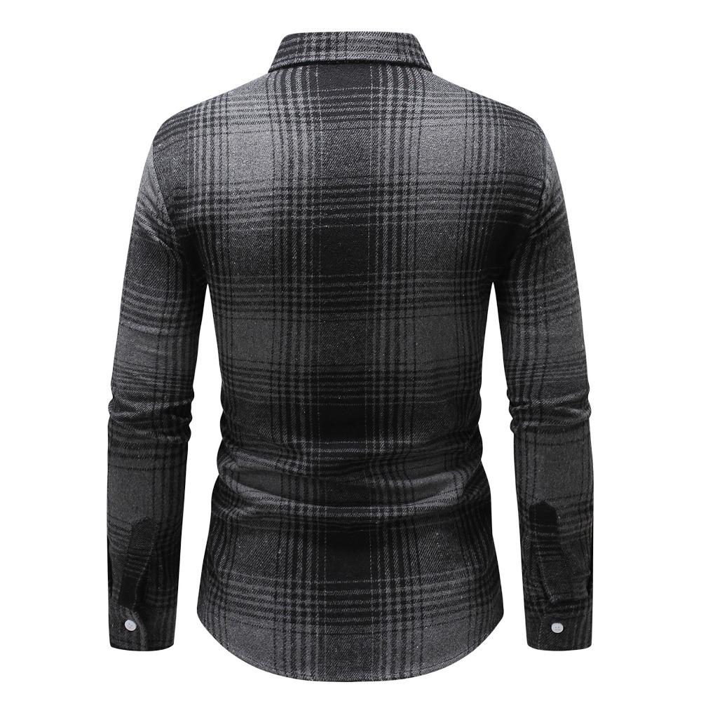 Men’s Checked Long-sleeved Shirt – Men’s Business and Casual Shirt