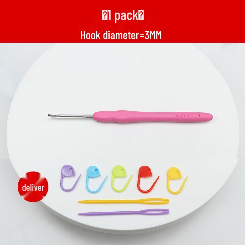 Crochet Hook Set with Soft Handle & Stainless Steel Needles for DIY Handmade Knitting