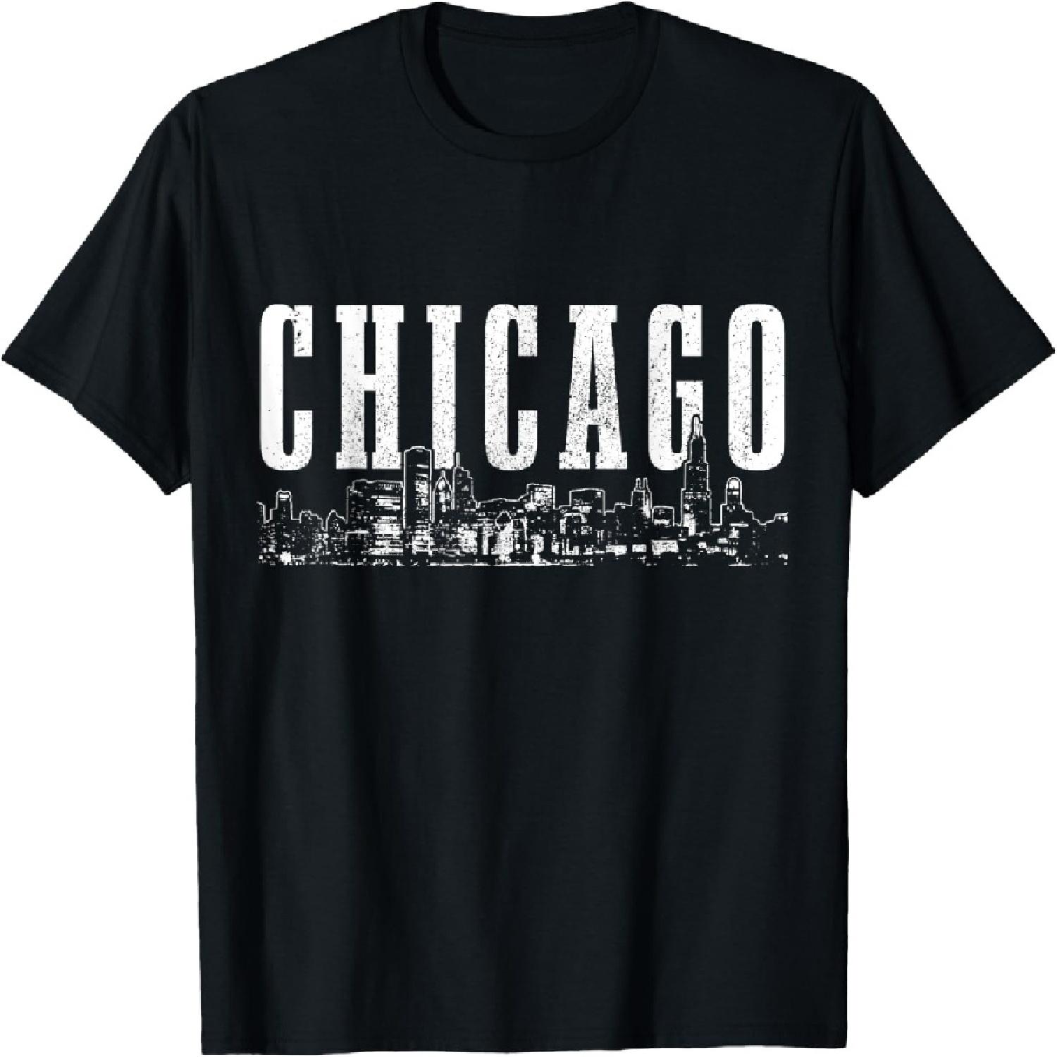Винтажная футболка Chicago Skyline Illinois Chicago Pride S
