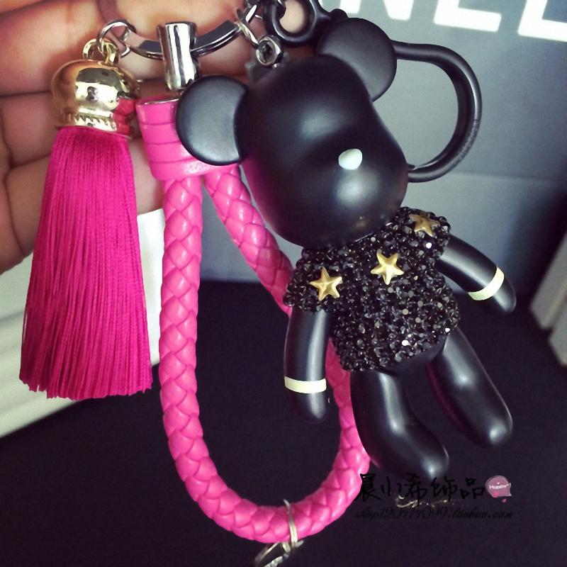Fashion Bomgom Tassels Cartoon Popobe Gloomy Bear Keychain Cute Bag Charm Holder Cartoon Resin Key Chain
