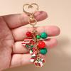 Pretty Christmas Keychain Women Girls Snowman Elk Key Ring Pendants for Handbag Decor DIY Key Chain New Year Gifts