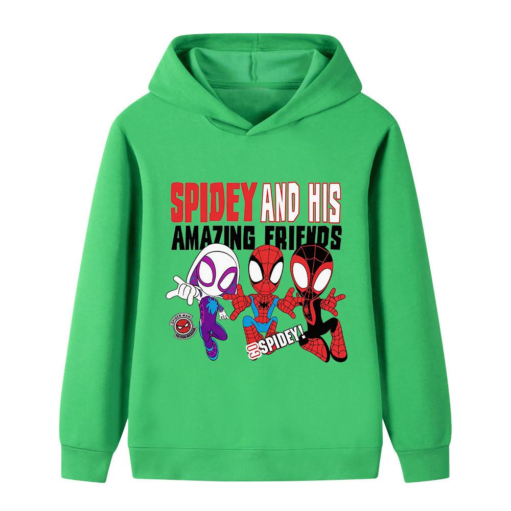 B1428 Kids Boys Girls Cartoon Printed Casual Long Sleeves Hoodie Top