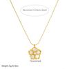 18K Gold Plated White Shell Clover Pendant Necklace, Dainty CZ Flower Charm Necklace for Women, Elegant Jewelry